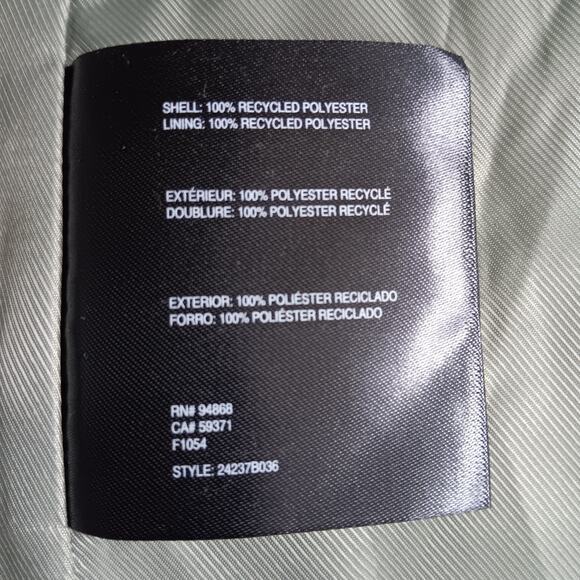 Bernardo Long Hooded Raincoat Olive Green Womens M Minimalist - Picture 11 of 12